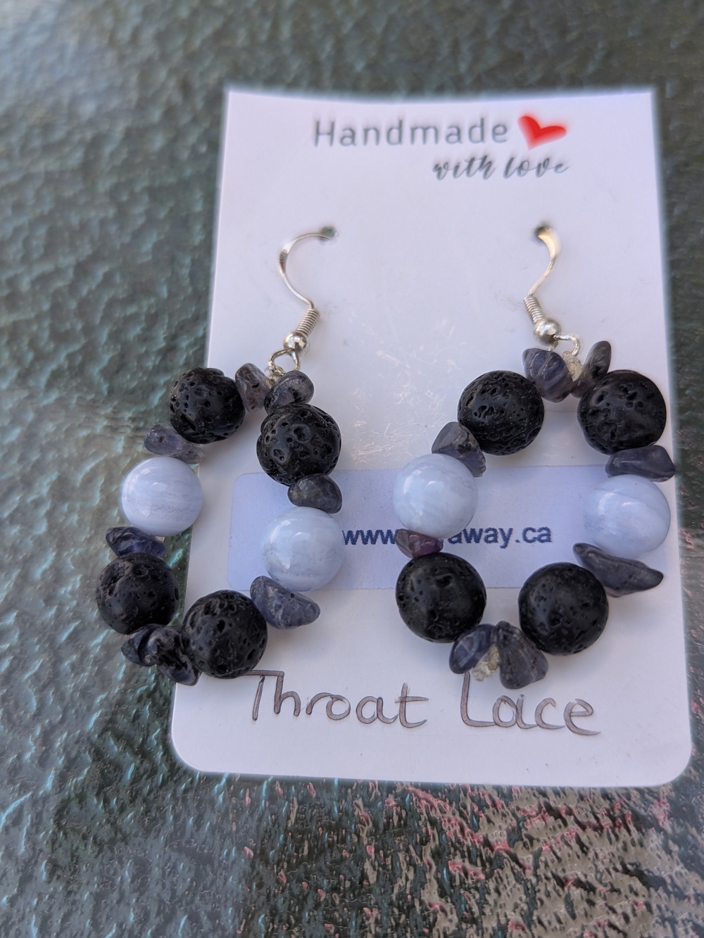 Hand Made Lava  Rock And Amethyst And More Earrings
